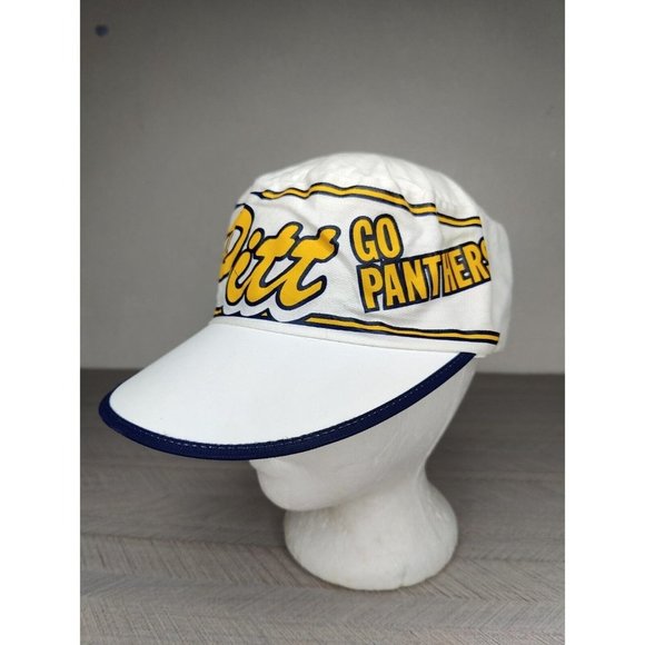 Vintage 80s Pitt Panthers Pittsburgh Painters Cap Hat AJD Size M-L USA Made - Picture 3 of 11